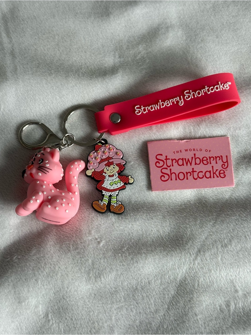 Strawberry Shortcake & Custard Silicone Keychain/ Charm- NWOT